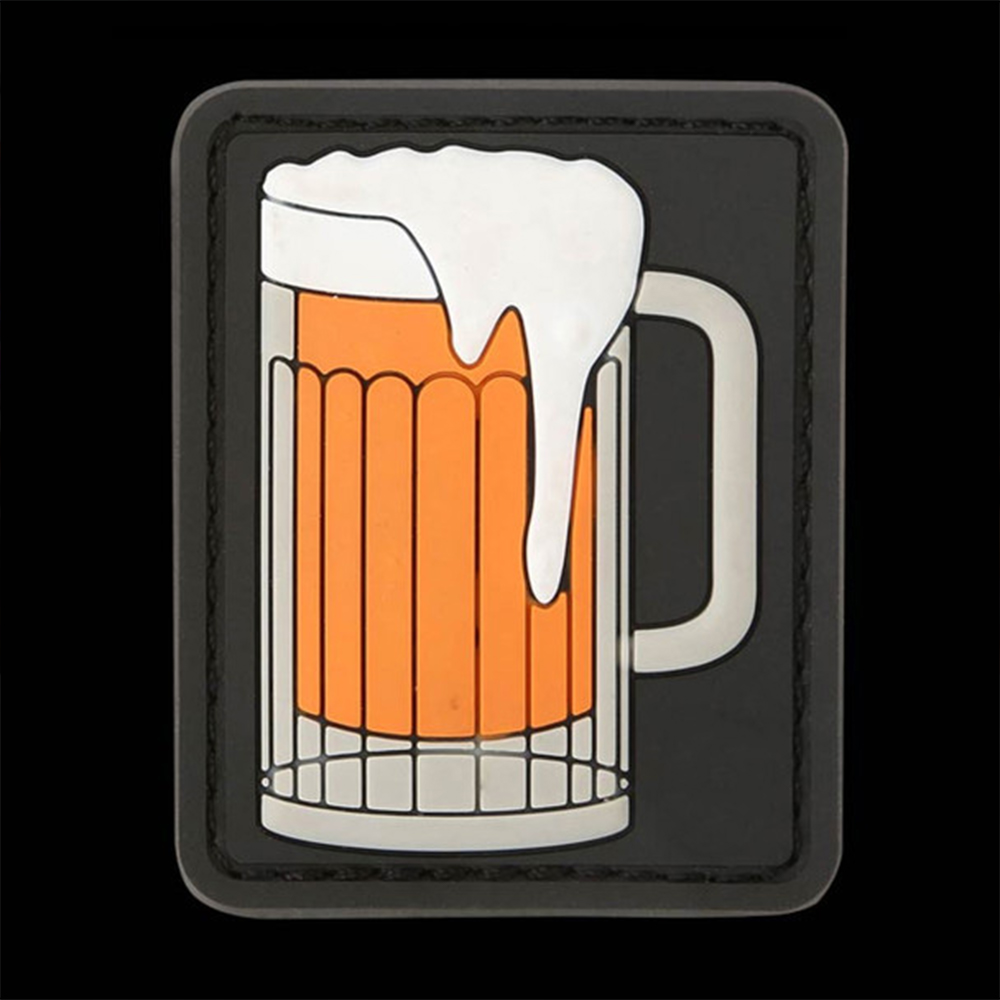 Custom Beer Mug PVC Patch Cheers Style Rubber Badge for Bags Jackets Hats