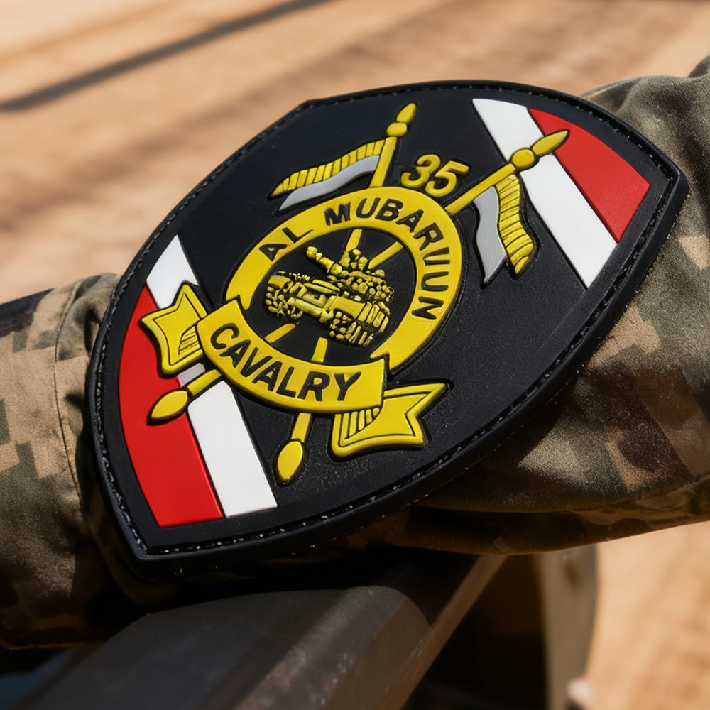 Custom Afghanistan Cavalry PVC Patch Factory Direct 3D Rubber Emblem with Velcro Hook and Loop Backing