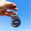 Custom Hold the Line Soft PVC Rubber Keychain Double Sided Handcuff Design Key Ring Personalized Souvenir Gift