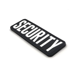 Tactical Style PVC Rubberised SECURITY Patch Custom 3D Waterproof PVC Label with Hook Backing for Outdoor Gear