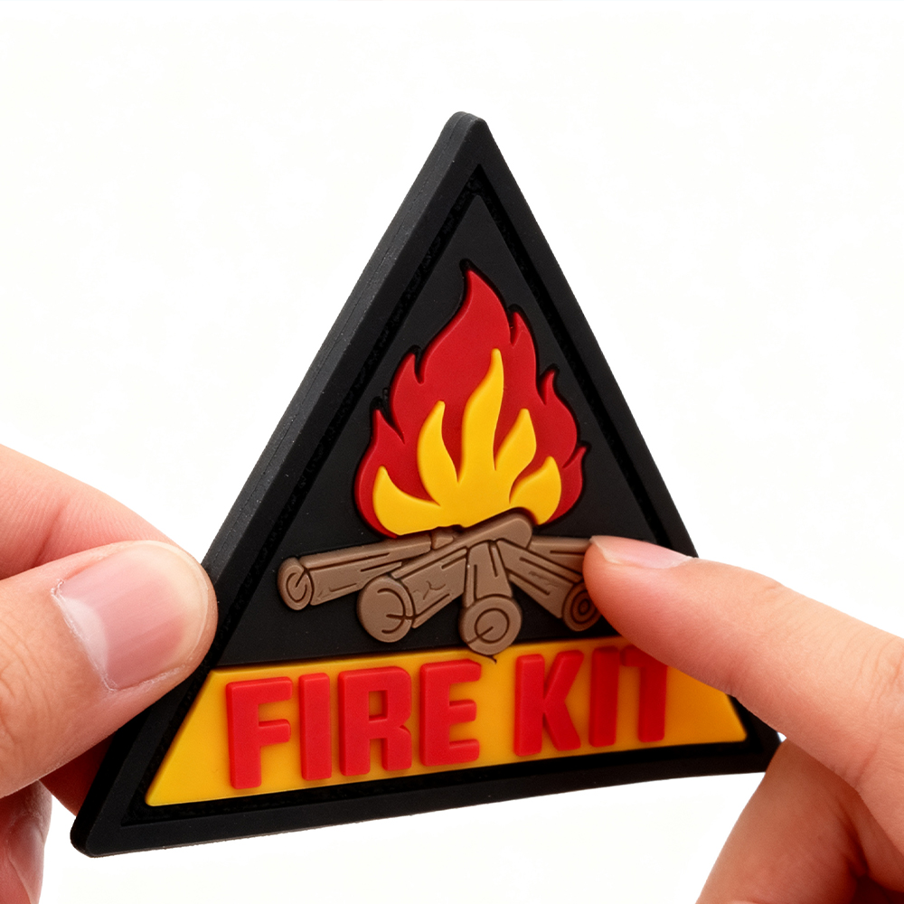 FIRE KIT PVC Morale Patch Outdoor Gear Badge Durable Rubber Emblem for Backpacks Jackets and Pouches