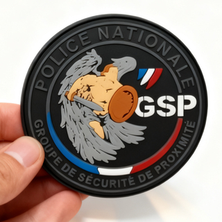 Wholesale Custom Soft PVC 3D Logo Patch Rubber Badge for Security Team Uniform Accessories with Hook And Loop Backing