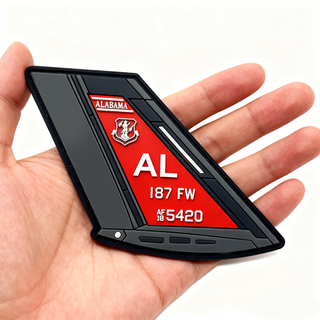 Custom F-35 Lightning II Red Tail Patch 3D Soft PVC Fighter Jet Emblem Durable Waterproof Logo Badge