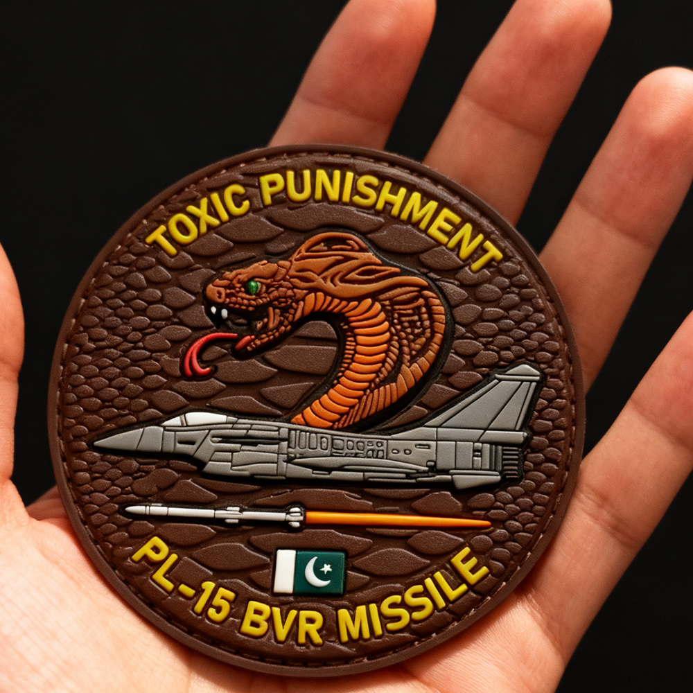 Custom Pakistan F-16 Fighter Unit PL-15 Missile 2D PVC Patch Durable Rubber Emblem Hook and Loop Badge