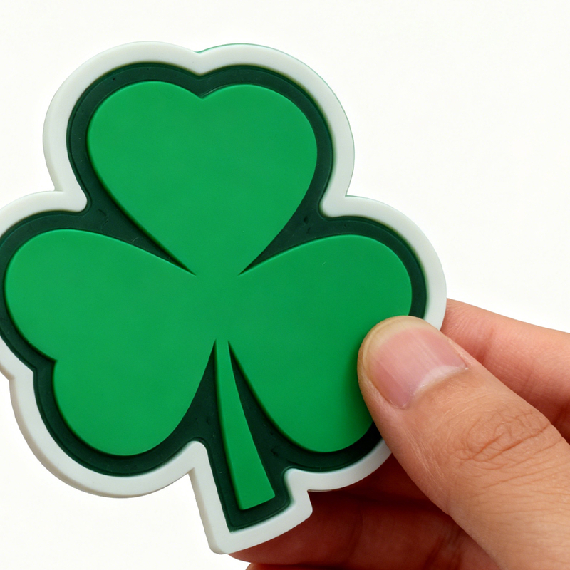 Mini Shamrock PVC Patch Small Irish Clover Rubber Badge for Backpacks Jackets Hats and Everyday Gear