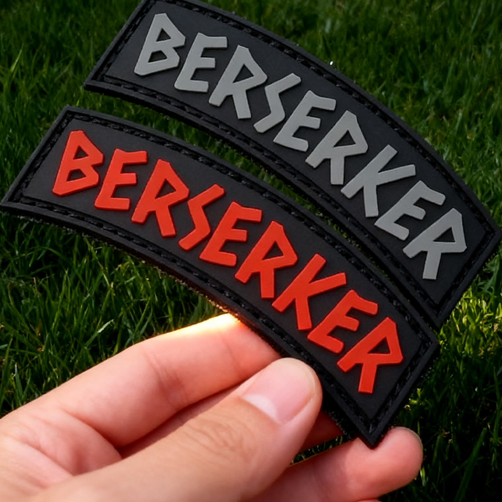Viking Berserker Norse Tab Patch Durable PVC Rubber Badge Hook Backing Custom Gear Decoration