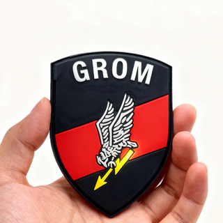 Polish GROM Style PVC Patch | Custom 3D Rubber Emblem for Jackets and Airsoft Gear