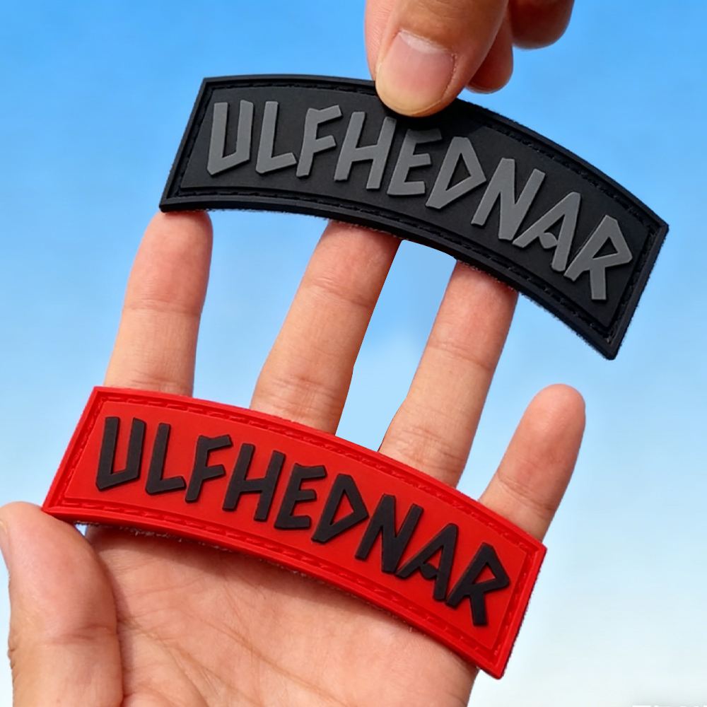 Norse Ulfhednar PVC Tab Patch – Durable Viking Style Rubber Emblem for Outdoor Packs and Apparel