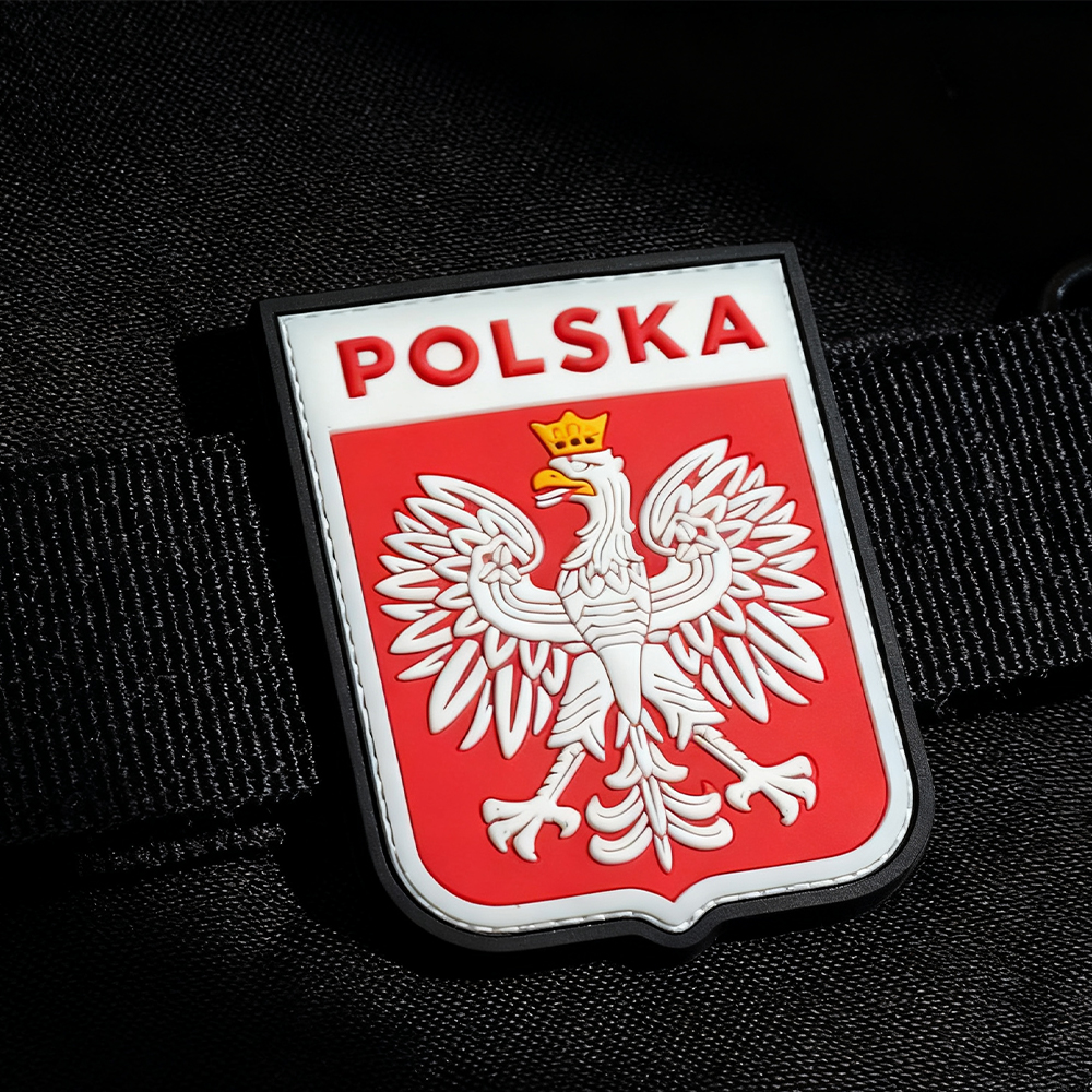 Polish Coat of Arms Eagle PVC Patch – Hook-and-Loop 3D Rubber Badge