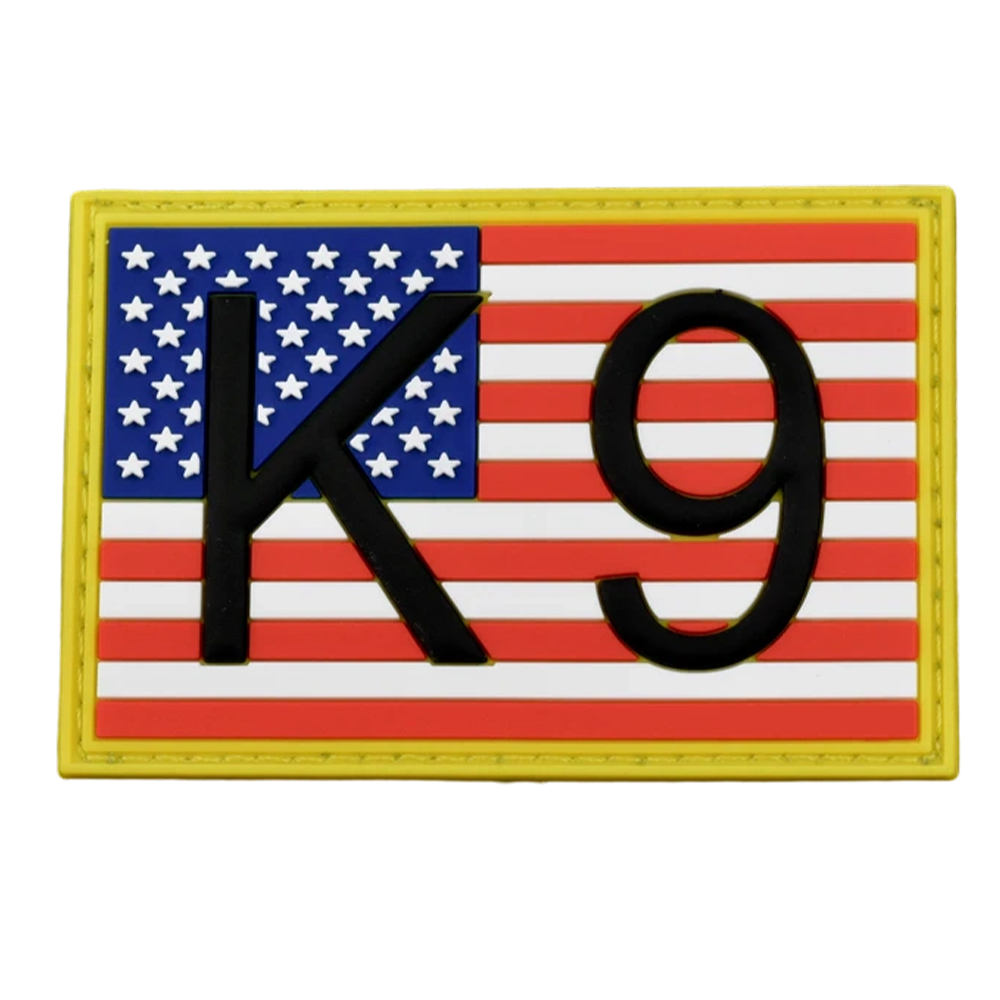 K9 UK Us Flag 3D PVC Morale Patch – Dog Handler Rubber Badge with Hook Loop for Backpacks Jackets Outdoor Gear