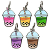 Wholesale Custom Enamel Boba Keychains Unique Bubble Tea Metal Key Rings Personalized Souvenir Accessories