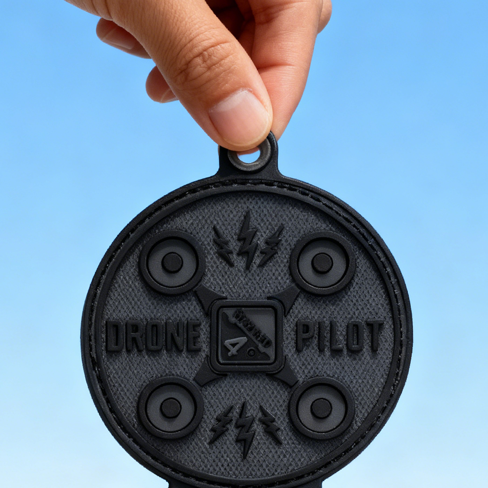 Drone Pilot PVC Patch – 3D Rubber Hook Loop Badge for Bags Jackets Gear Collectors