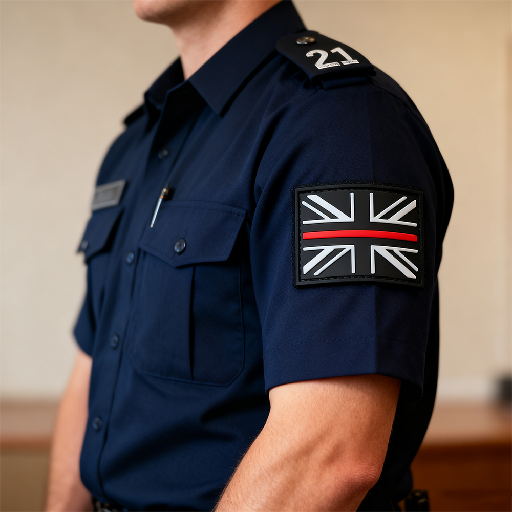 Custom UK Flag Thin Line PVC Patch Soft Rubber 3D Embossed Label Hook and Loop Backing for Outdoor Gear Backpacks and Jackets