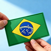 Custom 3D Rubber Flag Patch of Brazil Soft PVC Emblem with Hook and Loop Backing for Bags Jackets and Souvenirs
