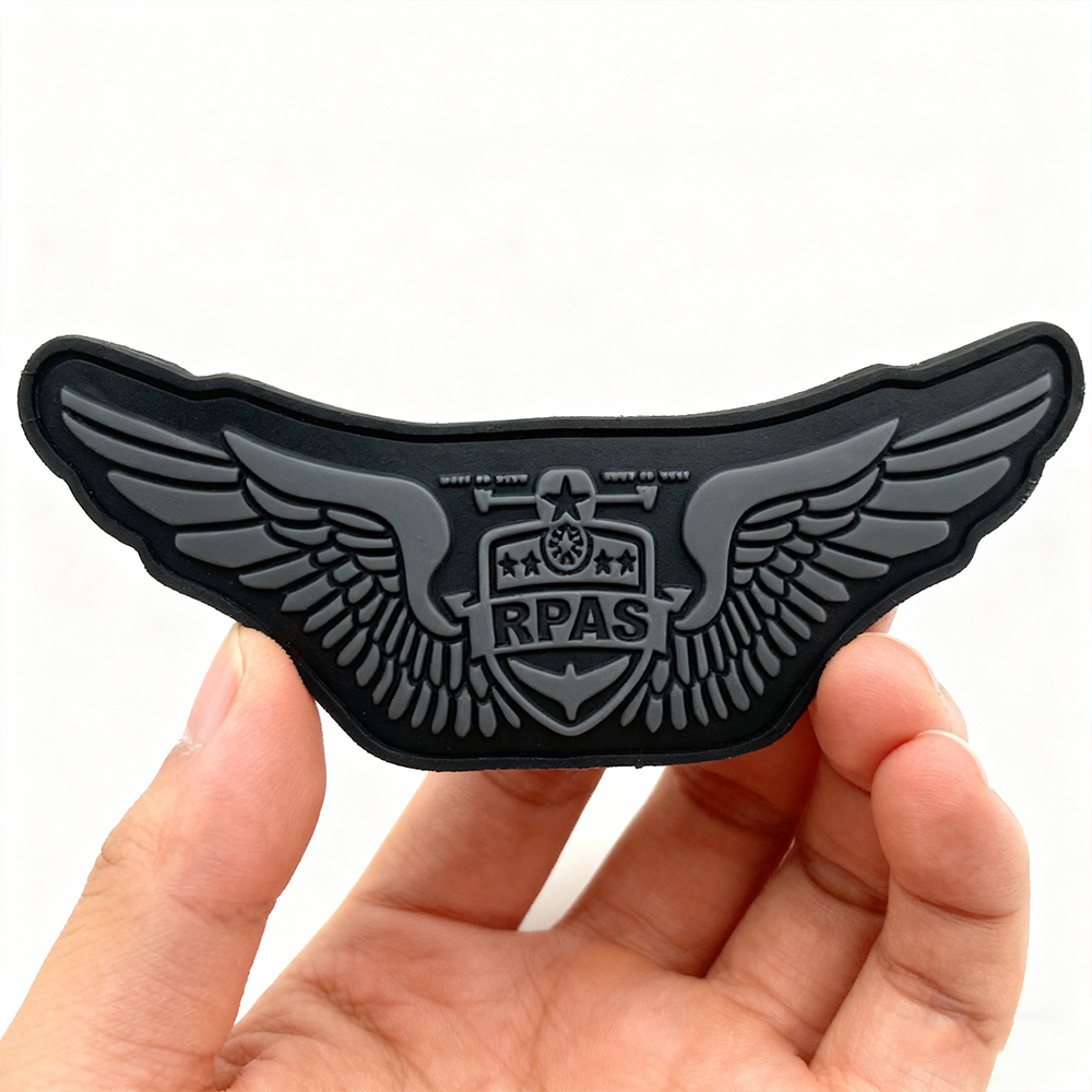 Custom Brazil Emblem Monochrome PVC Patch with Velcro Minimalist Rubber Flag Patch for Bags and Jackets