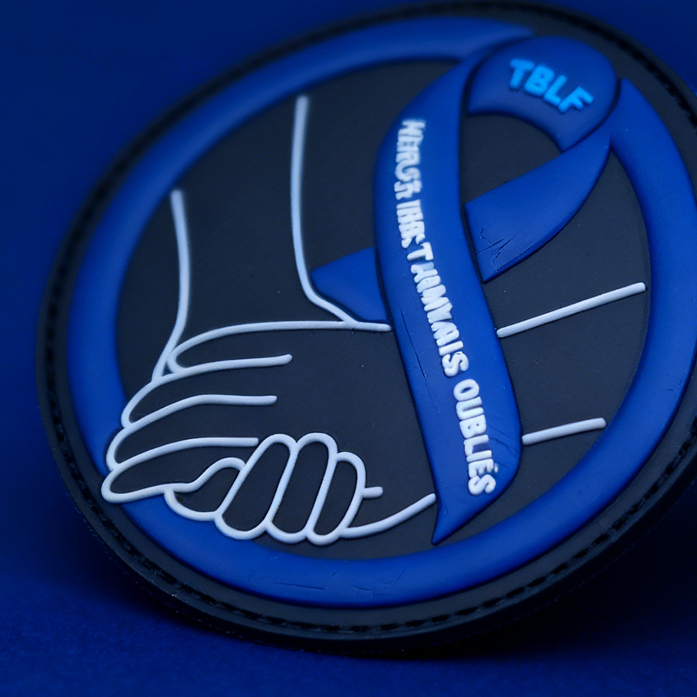 French Fallen Heroes PVC Patch Never Forgotten Soft Rubber Emblem Custom Memorial Badge Tribute Patch for Bags Apparel Backpacks Gear