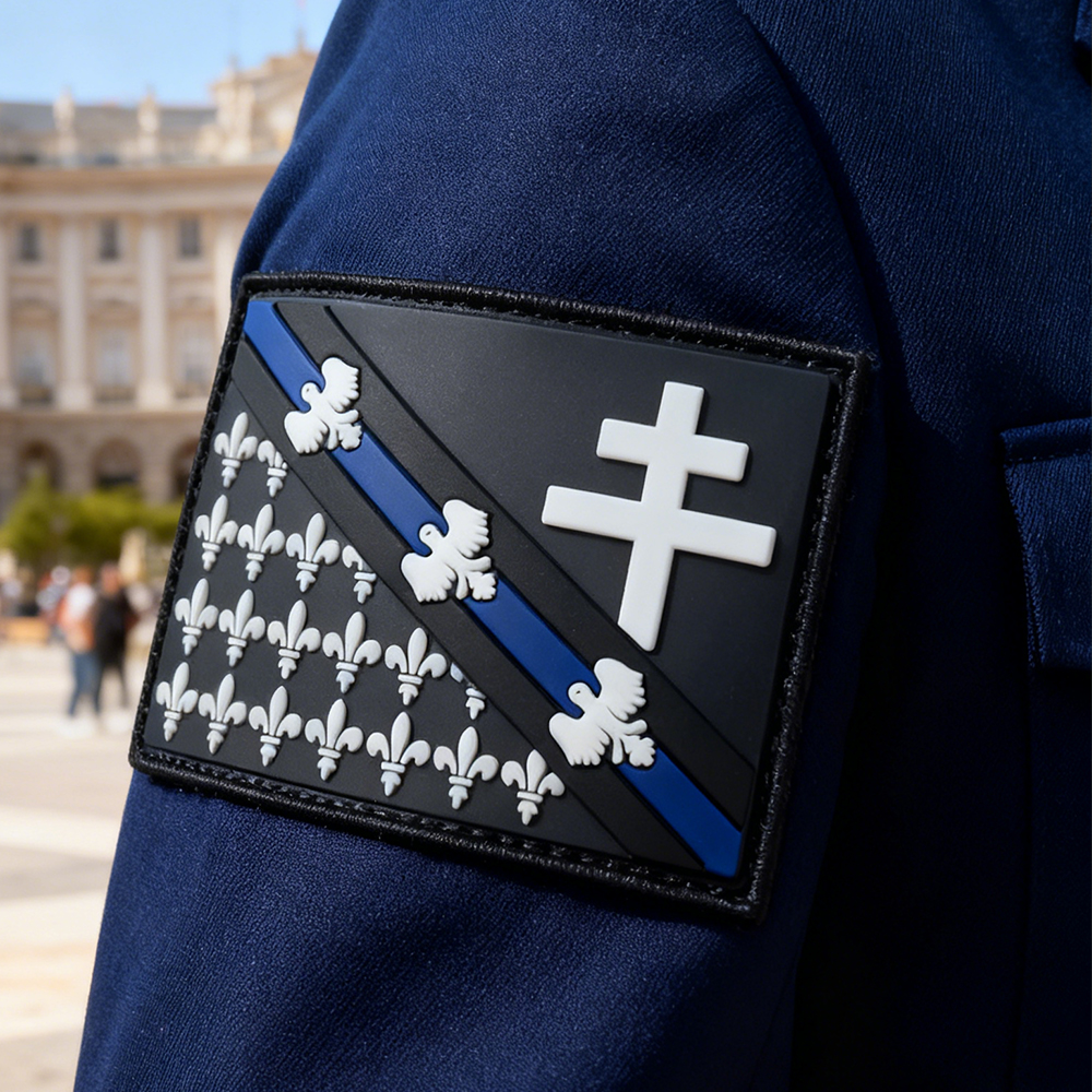 French Regional Patch Lorraine PVC Rubber Emblem Custom Soft Badge Collectible Region Symbol Durable Hook Loop Patch for Bags Clothing Gear