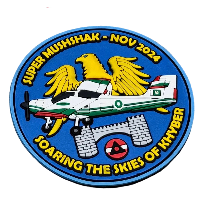 Pakistan Aviation Wings PVC Patch 3D Soft Rubber Emblem with Hook Backing