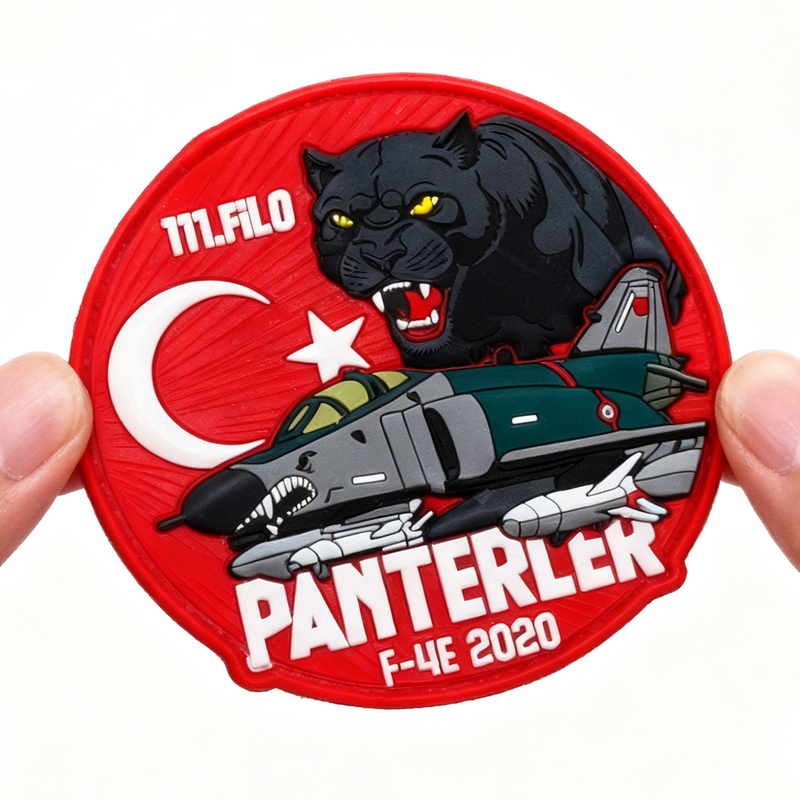 Custom Turkey Panthers PVC Patch 3D Soft Rubber Badge with Hook Backing for Jackets Bags Gear