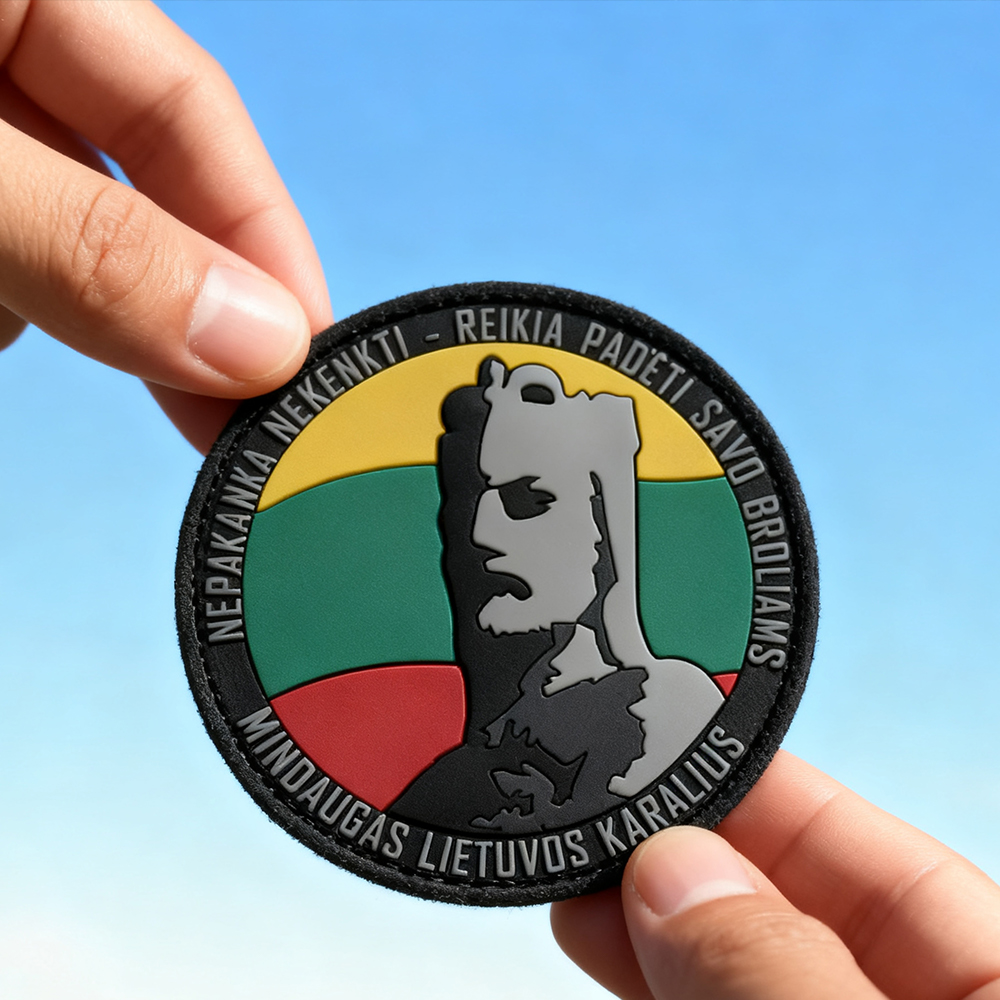 Custom Baltic Mindaugas 3D PVC Patch Lithuania Heritage Rubber Emblem for Jackets, Bags & Airsoft