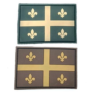 Custom Quebec Tactical PVC Patch 3D Soft Rubber Badge with Hook and Loop for Jackets Backpacks and Gear