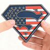 Custom US Flag Superman Shield PVC Patch | 3D Rubber Emblem with Velcro for Backpacks, Jackets, Gear Bags and Outdoor Accessories