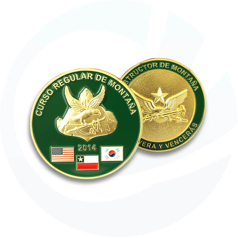 Flag of Chile military rifle Challenge Coin