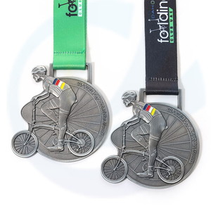Blank metal 3d sport race riding Bike Ride bicycle cheap custom award cycling medal with ribbon