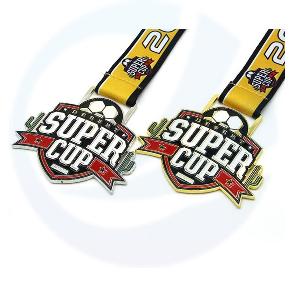 Football Soccer Medalla Medalha Medaille Medals With Ribbon Lanyard Hanger Sports Medals Custom Football Soccer Medals