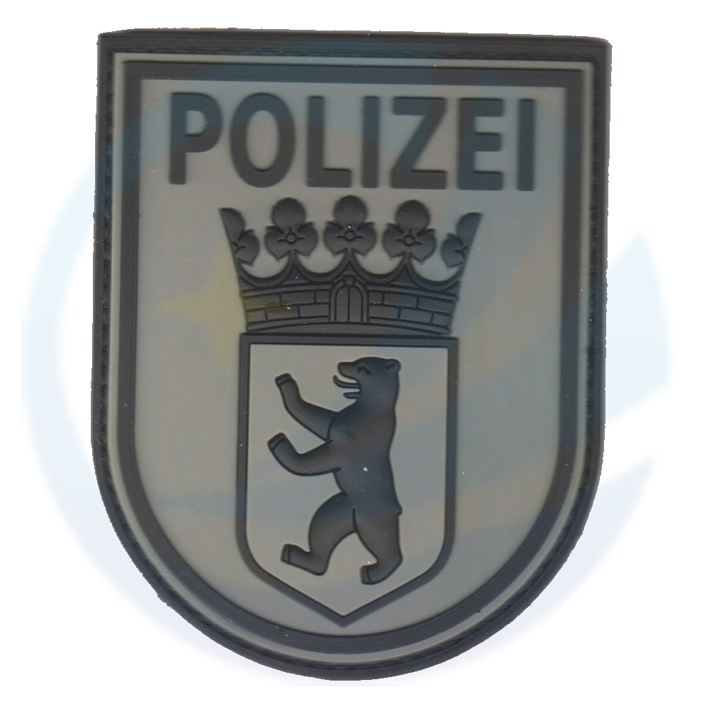 German Police Embroidery Pvc Rubber Patch