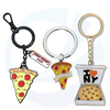 Cute Cake True Love Pizza Food Enamel Keychains 
