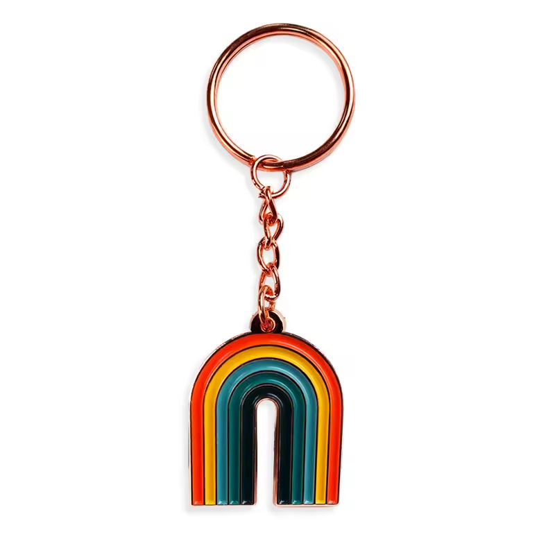 Gay Pride Key Ring Offset Printed Logo Metal Key Chain