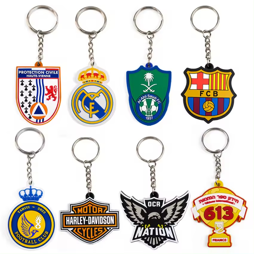 Volleyball Accessories American Football Soccer Club Rubber Key Chains