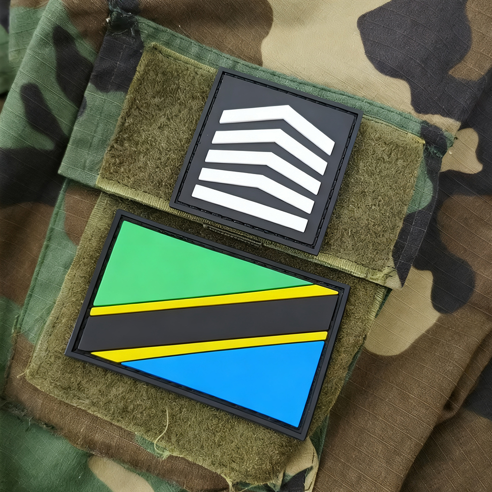 African Mali Grade II and III PVC Rubber Patch With Hook and Loop Emblem High Quality Soft Rubber Patch