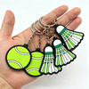 Soft PVC Tennis Badminton Keychains Wholesale Durable Promotional Key Rings Bulk Personalized Corporate Gifts