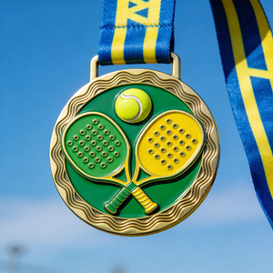Personalised Creative Design High Quality Racket Shape Pickleball Tournaments Game Pickle Ball Sports Award Medals Medallas Medallion Custom Pickleball Medal