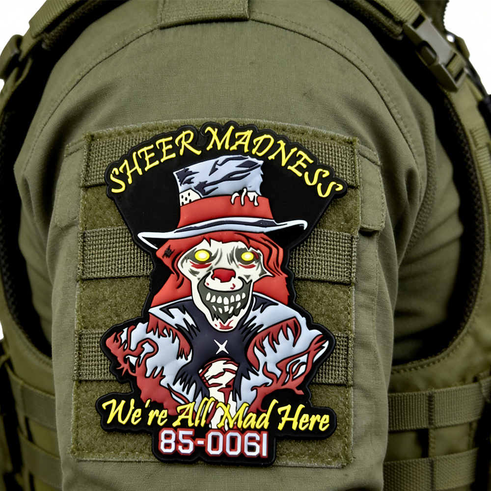 Sheer Madness We’re All Mad Here PVC Patch – Customizable Options From Professional PVC Patch Factory