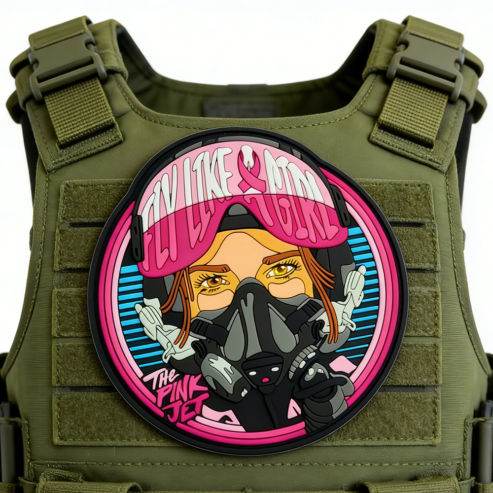 USA Breast Cancer Awareness Month PVC Patch Custom Pink Ribbon Soft Rubber Patch for Clothing Bags Accessories Support Gifts