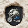 Bavaria Germany Region PVC Patch Custom Fierce Beast Emblem with Mountain Background and Blue White Pattern