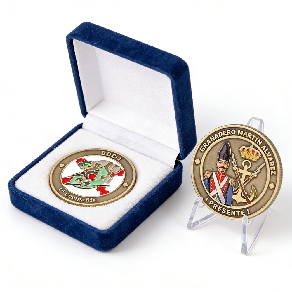 Custom Spain Military Police Commemorative Challenge Coin Zinc Alloy Enamel OEM