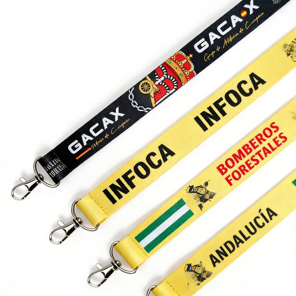 Custom Spanish Police Lanyard for ID Badge Key Holder Uniform Accessory OEM Manufacturer