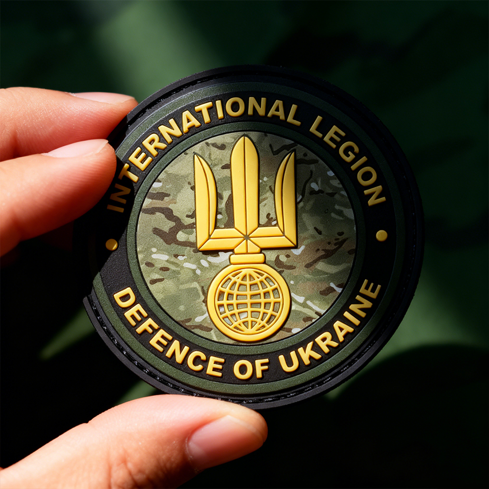 International Morale Support Legion Ukraine Camo PVC Patch Custom Soft Rubber Patch Durable Camo Emblem for Apparel Bags Gear