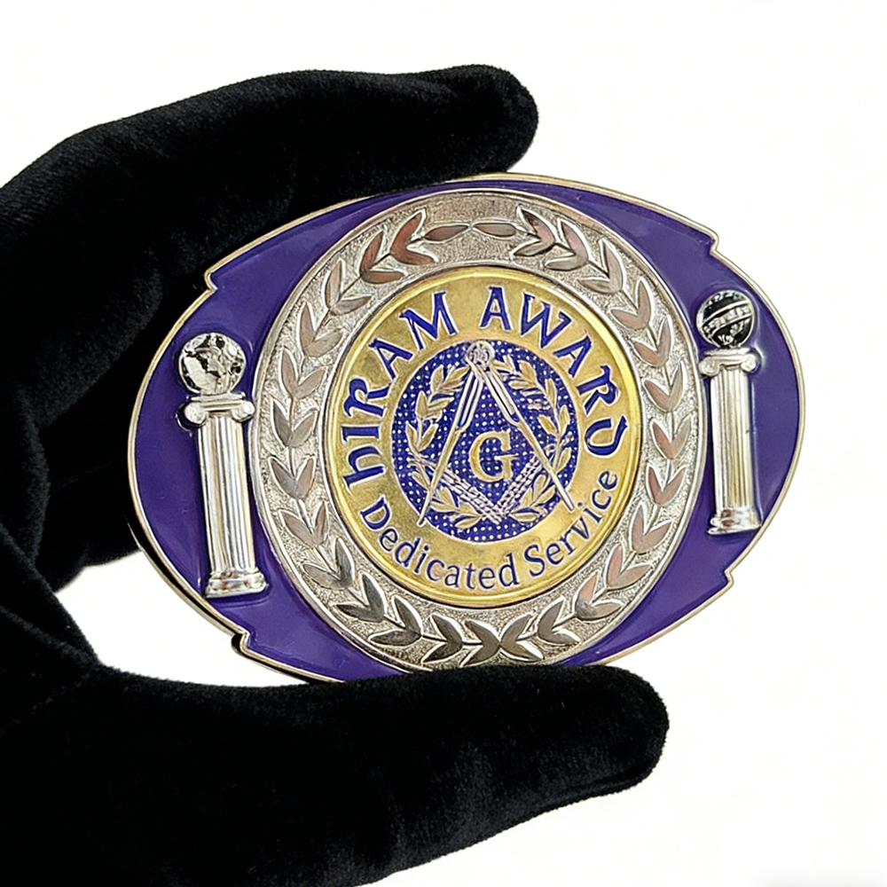 Philippines Pinoy Masons Metal Enamel Wide Belt Buckle Classic Craft Buckle for Formal Wear and Collector Display