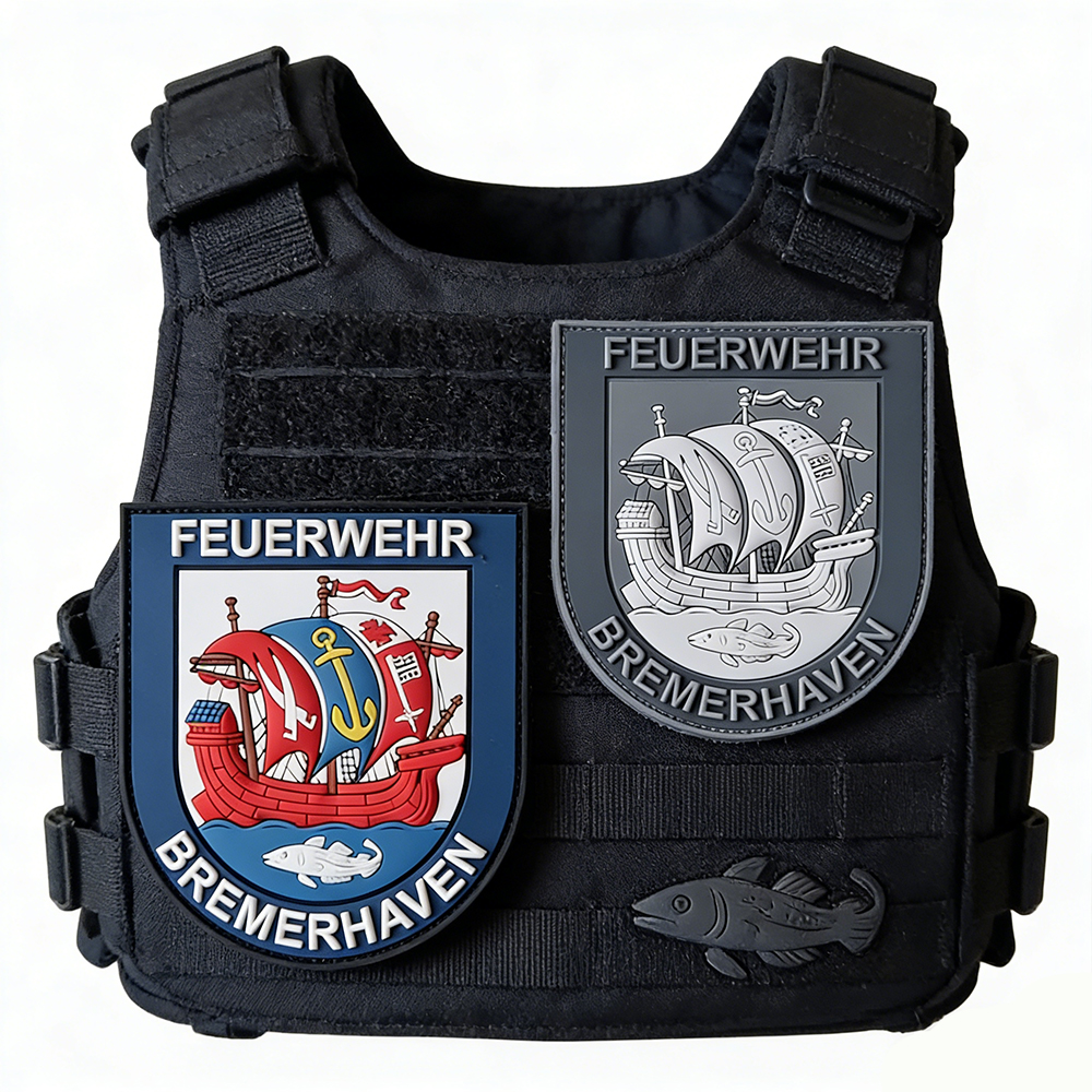Germany Bremerhaven Fire Department PVC Patch Custom Soft Rubber Feuerwehr Bremerhaven Emblem for Apparel Gear and Collectors