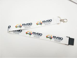 White heat transfer printed Lanyard