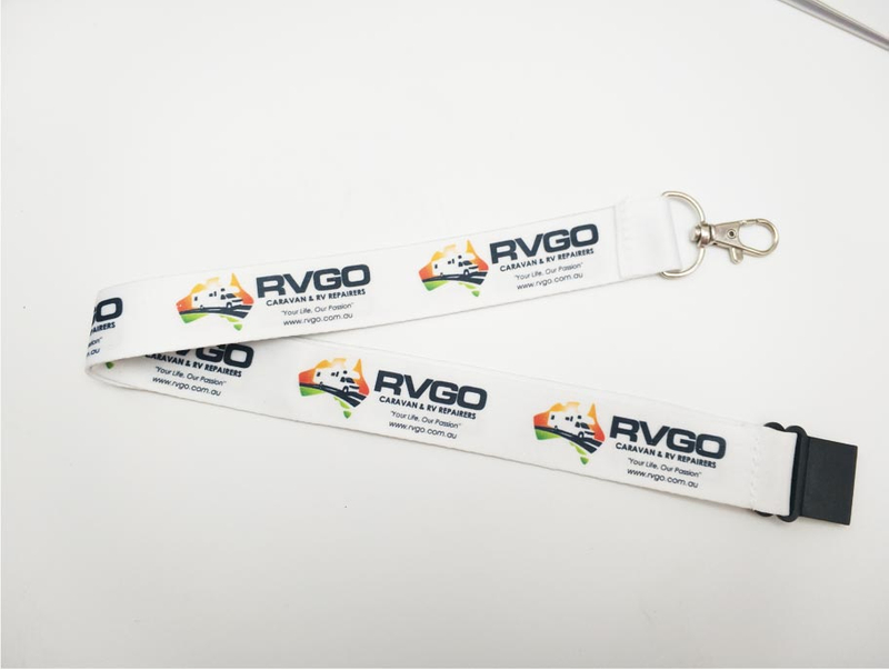 White heat transfer printed Lanyard