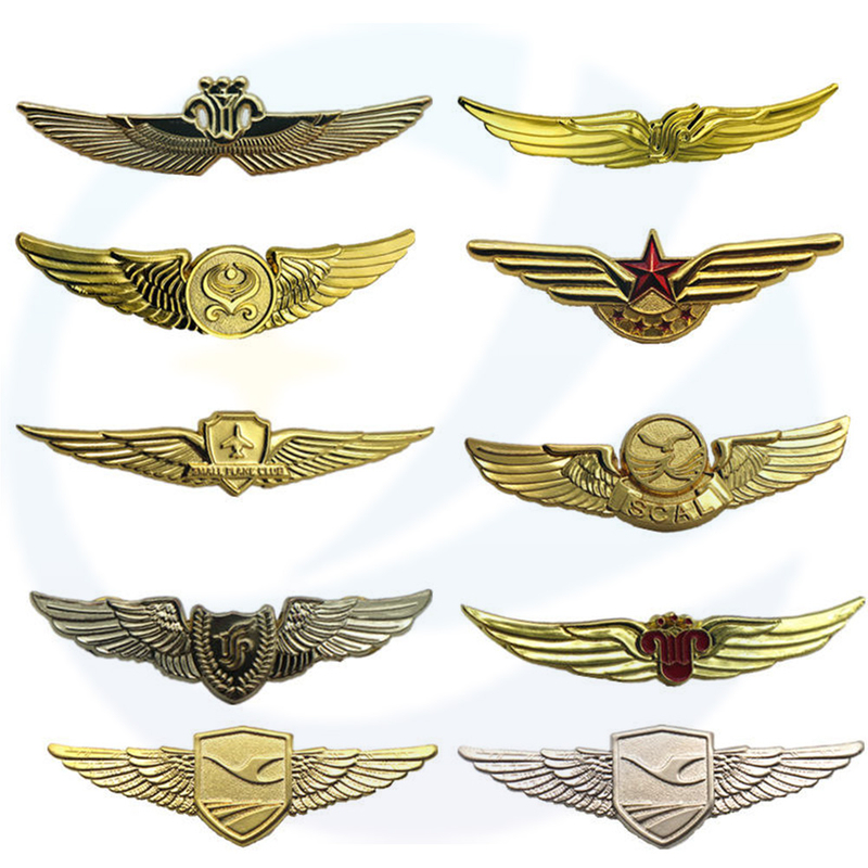 Customized Logo Metal Pin Badge Pilot Wing Aviator Lapel Pins Custom Enamel Pin