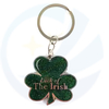 Fashion ireland lucky clover leaf metal country flag souvenir metal zinc alloy keyring keychain