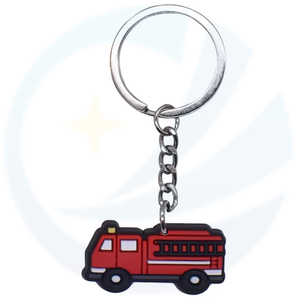 High quality Firefighter Series key chain Custom 3D rubber keychain cute car keychains
