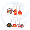 Custom Cartoon Soft Pvc Rubber Fire Extinguishers Fire Engine Keyring Keychain For Souvenir Gift